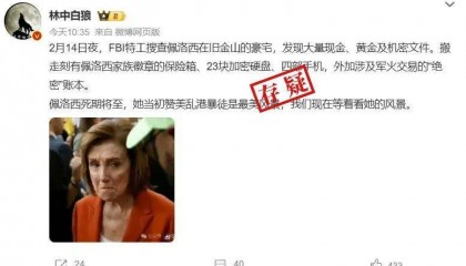 明查｜FBI突袭搜查佩洛西豪宅搜出大量钱财？